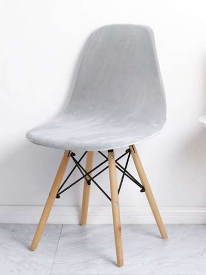 Solid Color Stretchy Chair Slipcover, Light Grey Polyester Dining Chair Dust Slipcover For Household