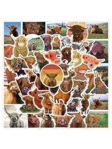 50 miếng dán in hình con bò - Nhiều màu - Xem 1