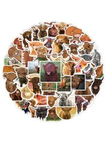 50 miếng dán in hình con bò - Nhiều màu - Xem 2