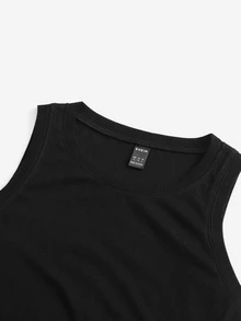 SHEIN Đầm Thắt nút màu trơn Thanh lịch - màu đen - Xem 5