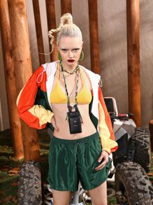 Colorblock Windbreaker Jacket - Multicolor - View 8