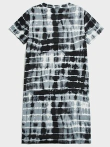 Men Tie Dye Wrap Knot Side Sleep Robe - Multicolor - View 2