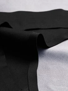 Women's Black High Stretch Casual Comfy Plain Fabric Thong Panties Set