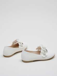 女孩貼花裝飾瑪麗珍平底鞋 - 白色 - 查看 3