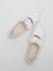 女孩貼花裝飾瑪麗珍平底鞋 - 白色 - 查看 4
