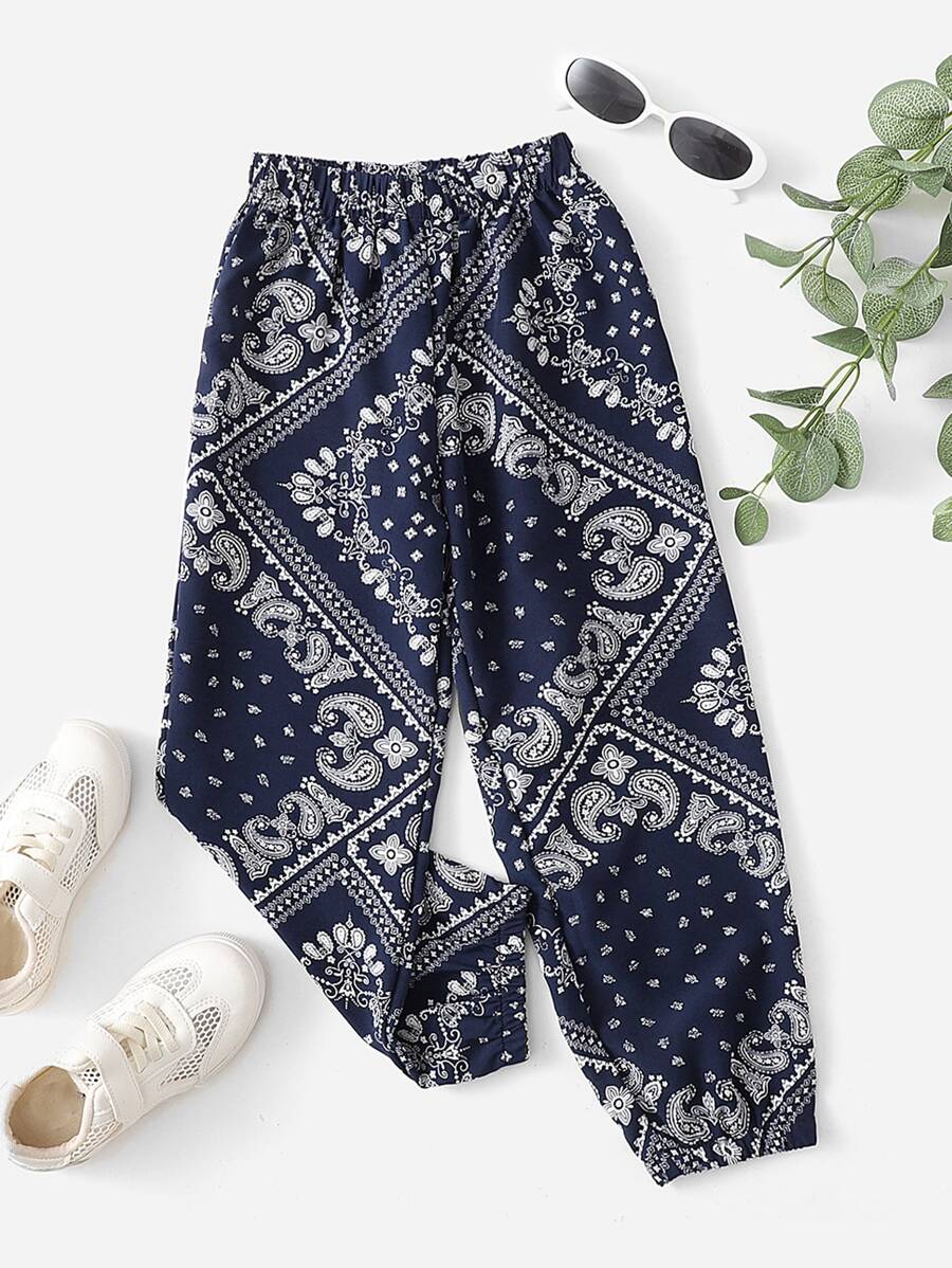 Quần bé trai Paisley Boho - Xanh và trắng - Xem 1