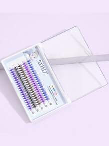 紫色/藍色/黑色/棕色100束天然睫毛延長卷人造水貂睫毛單個20D簇狀睫毛化妝品 - 彩色 - 查看 2