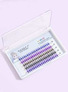 紫色/藍色/黑色/棕色100束天然睫毛延長卷人造水貂睫毛單個20D簇狀睫毛化妝品 - 彩色 - 查看 4