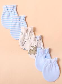 3雙嬰兒卡通圖案手套 - 彩色 - 查看 3