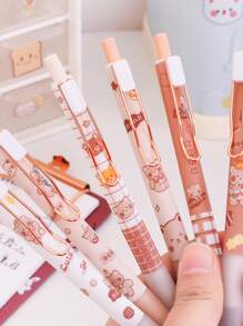 6 cái Bút Bi Ngẫu Nhiên Đồ Họa Hoạt Hình - Nhiều màu - Xem 1