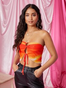 SHEIN VCAY Áo nữ Thắt nơ trước Ombre Gợi cảm - Nhiều màu - Xem 5