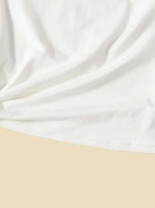 SHEIN Girls Dinosaur Print Tee - White - View 3