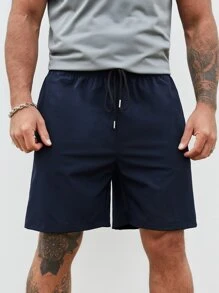 Quần short thể thao cạp rút họa tiết chữ Boyfriend Style dành cho nam - Màu xanh hải quân - Xem 5