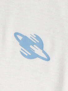 SHEIN Men Tee & Galaxy Print Shorts Lounge Set - Multicolor - View 4