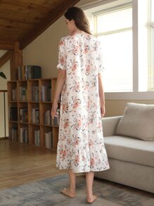 SHEIN Unity 印花荷葉邊睡裙 - 彩色 - 查看 2