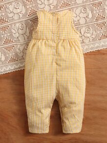 SHEIN Bebé Jumpsuit de guingán con botón trasero - Multicolor - Ver 2