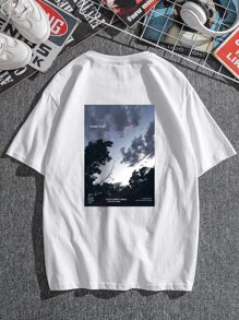 Manfinity Tops Nam Đồ họa Slogan Đường phố - trắng - Xem 1