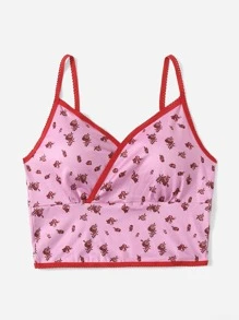 ROMWE Ditsy Floral Cami Top - Purple - View 1