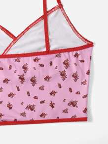 ROMWE Ditsy Floral Cami Top - Purple - View 3