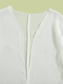 Girls Pompom Chiffon Kimono - White - View 3