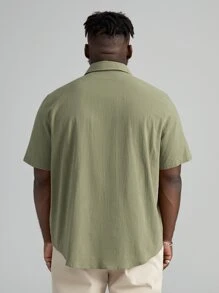 Manfinity VCAY Loose Men's Cotton Pocket Patched Shirt - Army Green - View 2