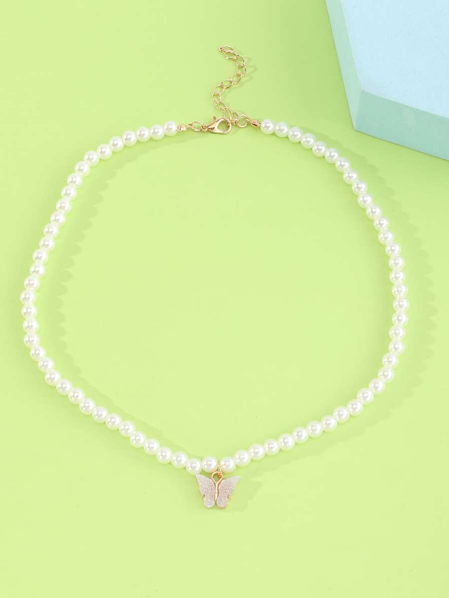 Cô gái Bướm quyến rũ Vòng cổ cườm - Nhiều màu - Xem 1