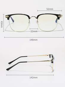 Men Metal Frame Eyeglasses Clear Glasses - Multicolor - View 3