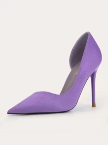 Giày nữ Baotou Suedette  Giày cao gót Stiletto - Màu tím - Xem 2