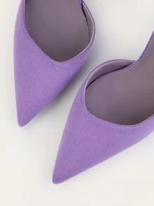 Giày nữ Baotou Suedette  Giày cao gót Stiletto - Màu tím - Xem 4