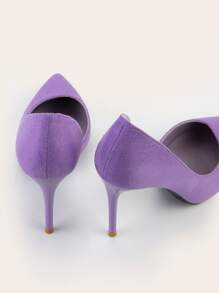 Giày nữ Baotou Suedette  Giày cao gót Stiletto - Màu tím - Xem 5
