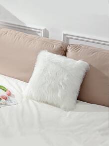 1 件白色仿毛皮枕套（不含枕芯） - 白色 - 查看 6