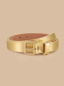 Square Buckle Women's Belt, Simple Versatile Fashion Jeans Waist Belt (Random Pattern) Summer, School Fall, Autumn, Halloween
