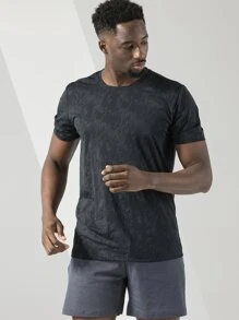 Áo thể thao cổ tròn nhanh khô kiểu Boyfriend dành cho nam - màu đen - Xem 3