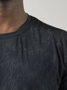 Áo thể thao cổ tròn nhanh khô kiểu Boyfriend dành cho nam - màu đen - Xem 5