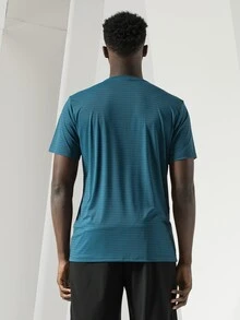 Áo thun thể thao cổ tròn trơn phong cách Boyfriend dành cho nam - Màu xanh ngọc - Xem 2