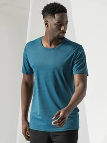 Áo thun thể thao cổ tròn trơn phong cách Boyfriend dành cho nam - Màu xanh ngọc - Xem 5