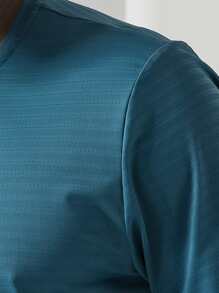 Áo thun thể thao cổ tròn trơn phong cách Boyfriend dành cho nam - Màu xanh ngọc - Xem 6