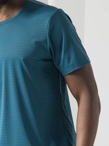 Áo thun thể thao cổ tròn trơn phong cách Boyfriend dành cho nam - Màu xanh ngọc - Xem 8