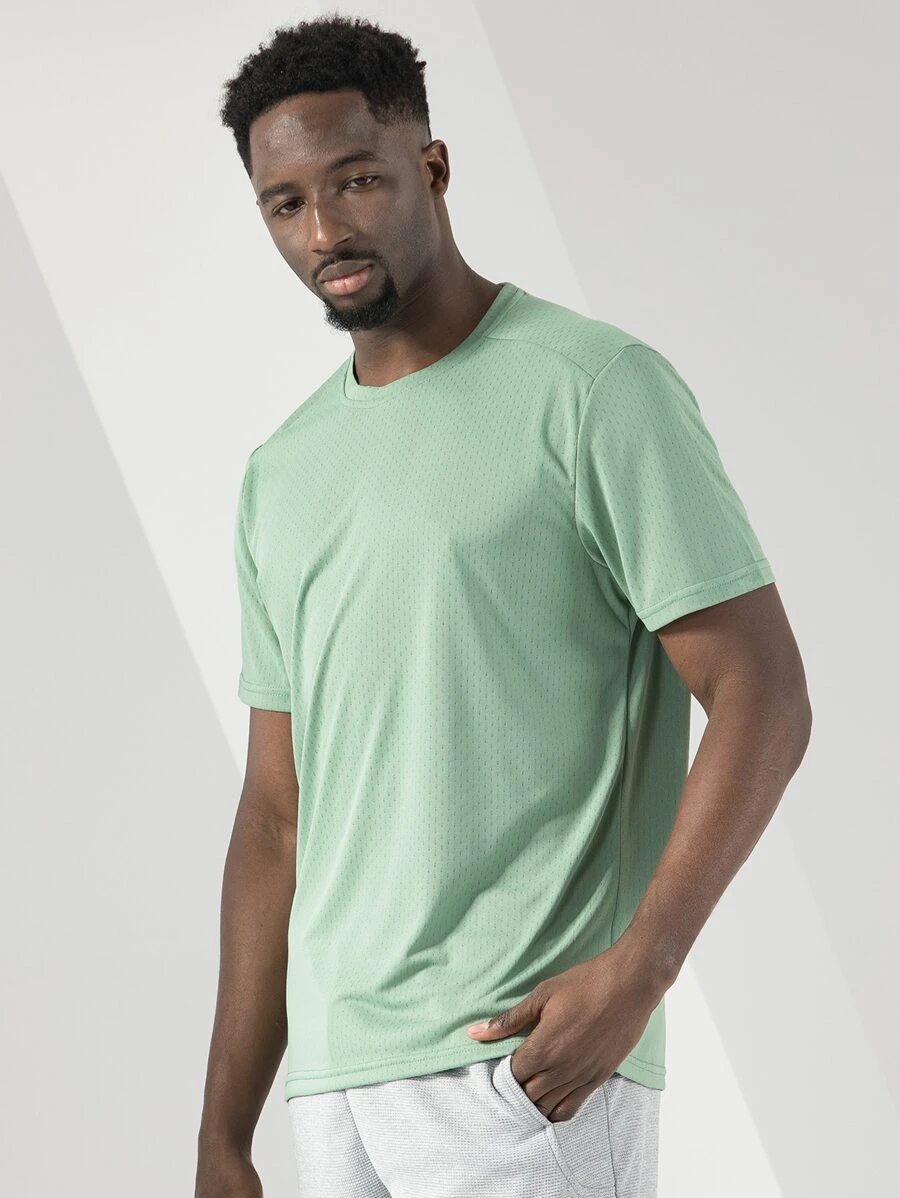 Camiseta deportiva de secado rápido y unicolor de estilo boyfriend para hombres - verde menta - Ver 1