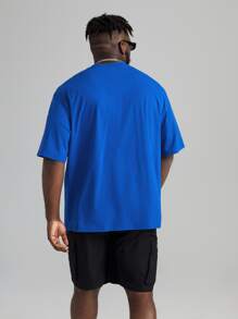 Manfinity Homme Men Plus Crane Print Tee - Royal Blue - View 2