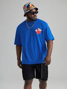 Manfinity Homme Men Plus Crane Print Tee - Royal Blue - View 4