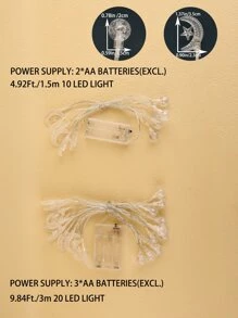 10/20顆led 1.5/3m氣泡球串燈,月亮和星星造型裝飾燈 - 黃色 - 查看 7