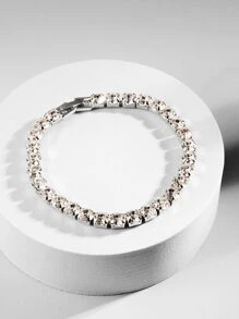 Pulsera de decoración de cristal para hombres de moda y popular para fiestas y para una apariencia elegante - Plateado - Ver 1