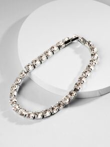 Pulsera de decoración de cristal para hombres de moda y popular para fiestas y para una apariencia elegante - Plateado - Ver 2