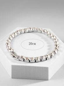Pulsera de decoración de cristal para hombres de moda y popular para fiestas y para una apariencia elegante - Plateado - Ver 3