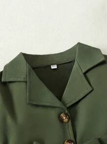 嬰兒西裝領燈籠袖繫腰帶洋裝