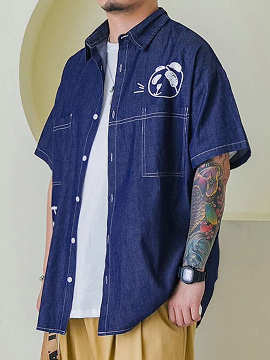 Homme Chemise lettre et dessin animé