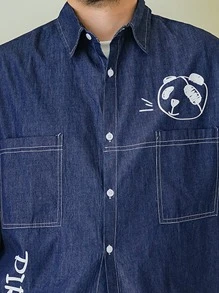 Homme Chemise lettre et dessin animé