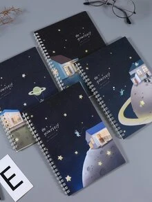 1pc Cartoon Graphic Máy tính xách tay xoắn ốc ngẫu nhiên - Nhiều màu - Xem 3