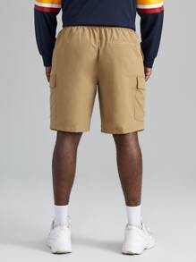Manfinity Men Plus Flap Pocket Cargo Shorts - Khaki - View 2